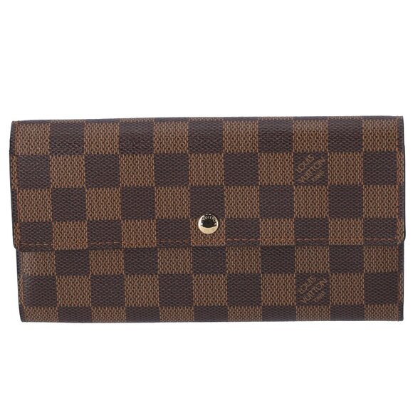 Louis Vuitton Sarah Damier Ebene Long Wallet N61724 Brown - Picture 1 of 6